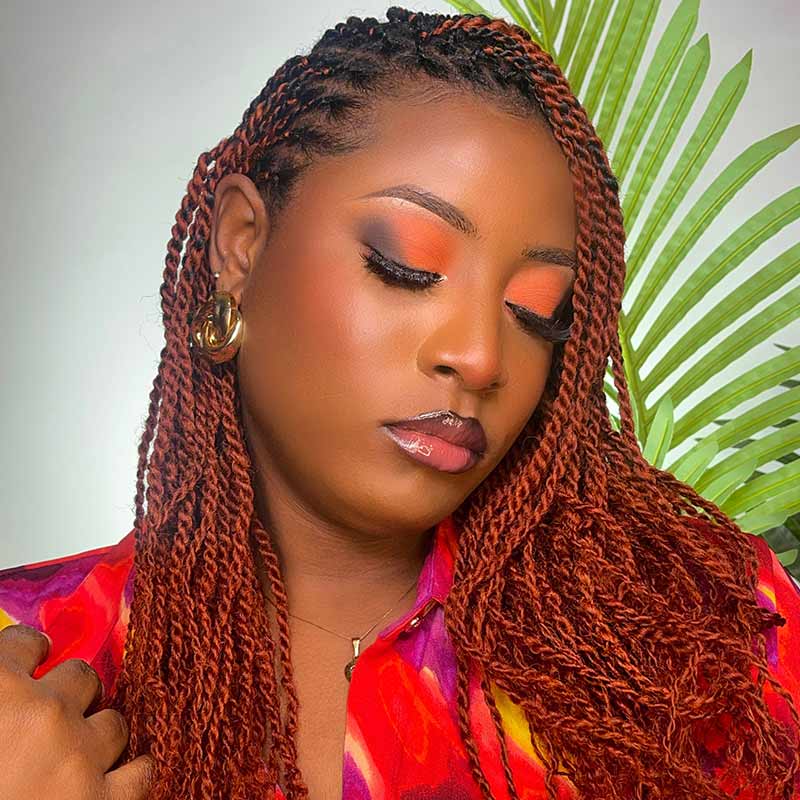 US Only|QVR Dark Orange Afro kinky Bulk Human Hair