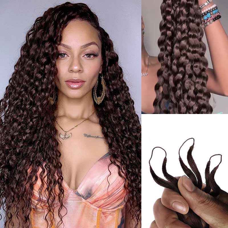 QVR 1 Pack Muti-Color Water Wave Crochet Braid Human Hair Extensions