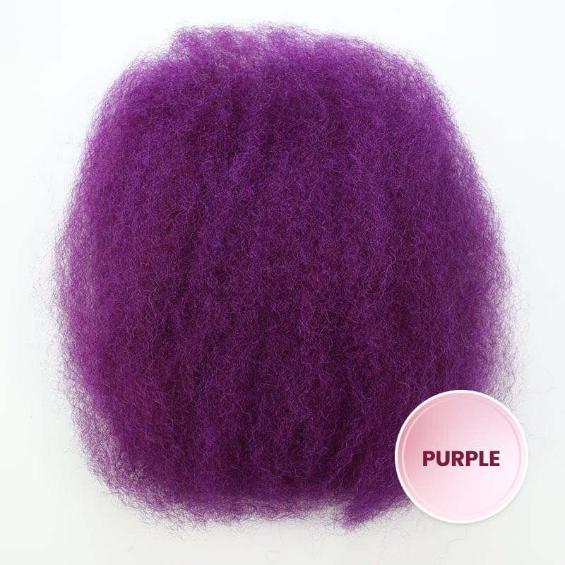 QVR #Purple+#1B Two Colors Afro Kinky Bulk Human Hair For Braiding DreadLock