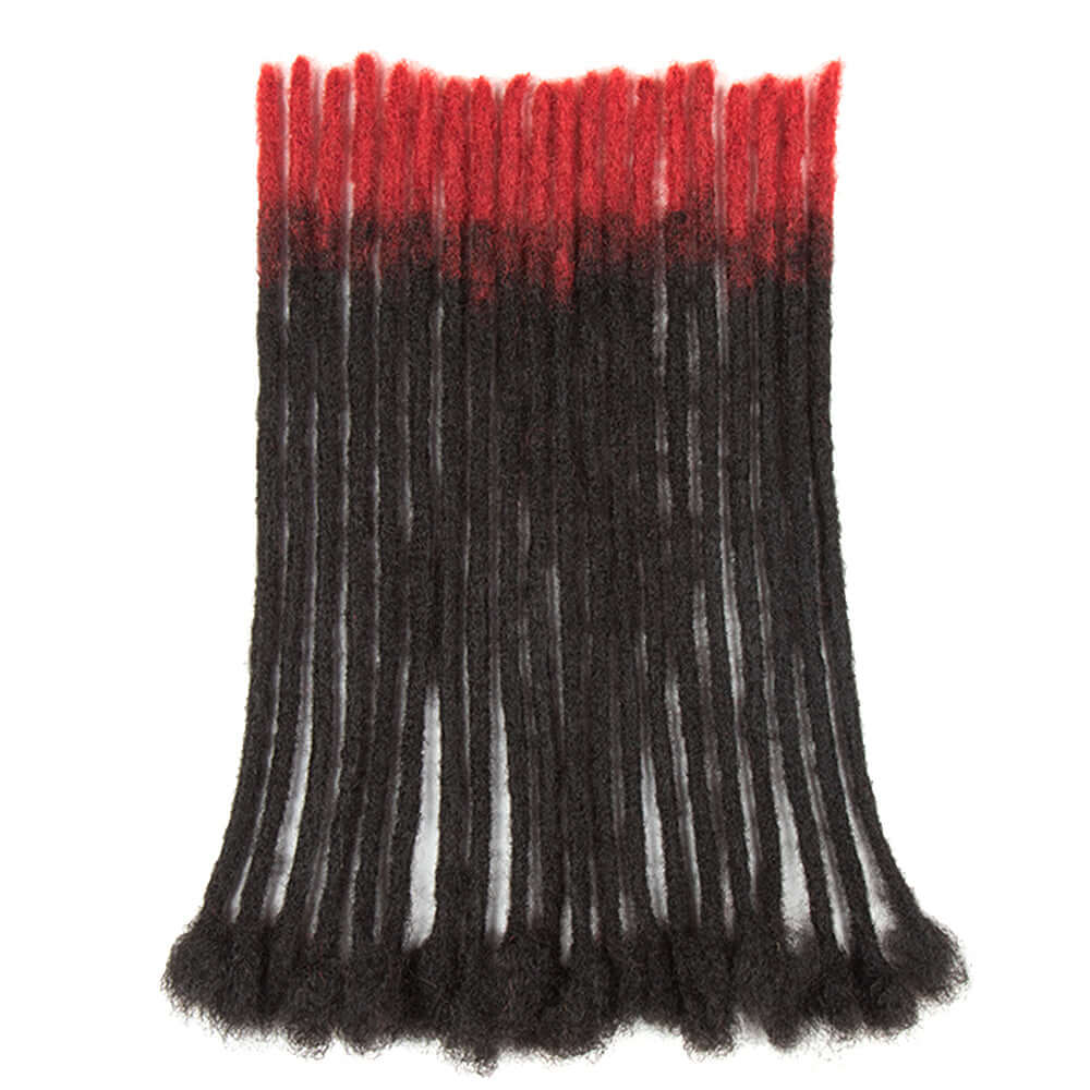 QVR Ombre T1B/Red Dreadlock Loc Extensions Virgin Human Hair Dreadlocks Braid