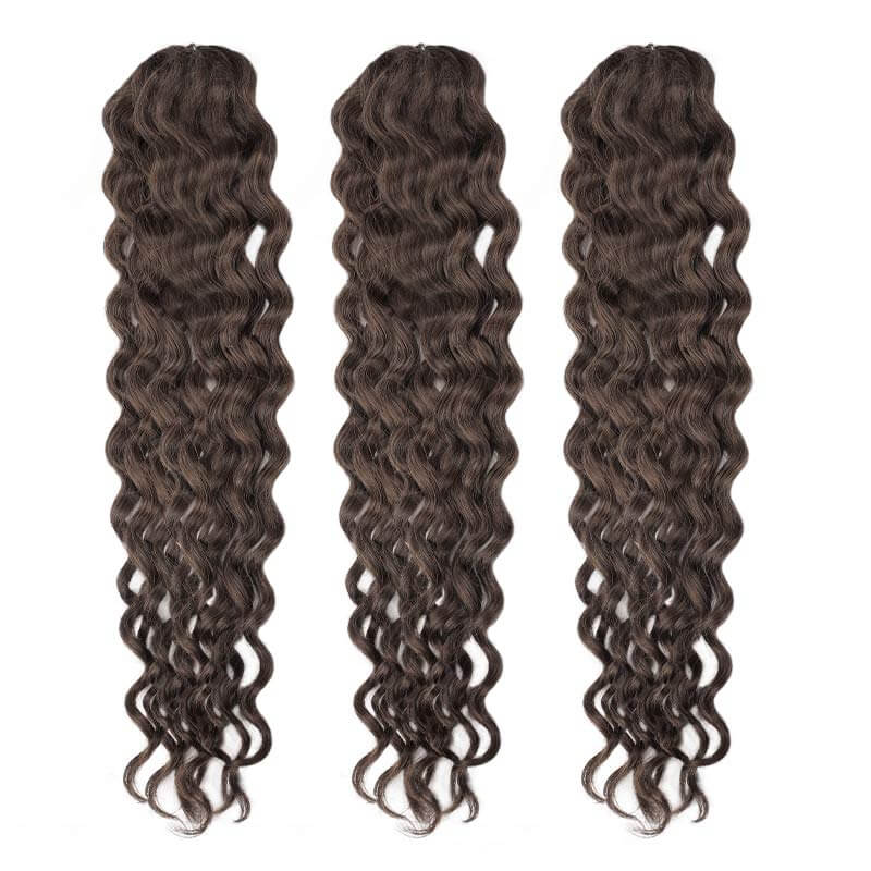 CLEARANCE|Deep Brown #2 Color Water Wave Crochet Braid Human Hair Extensions